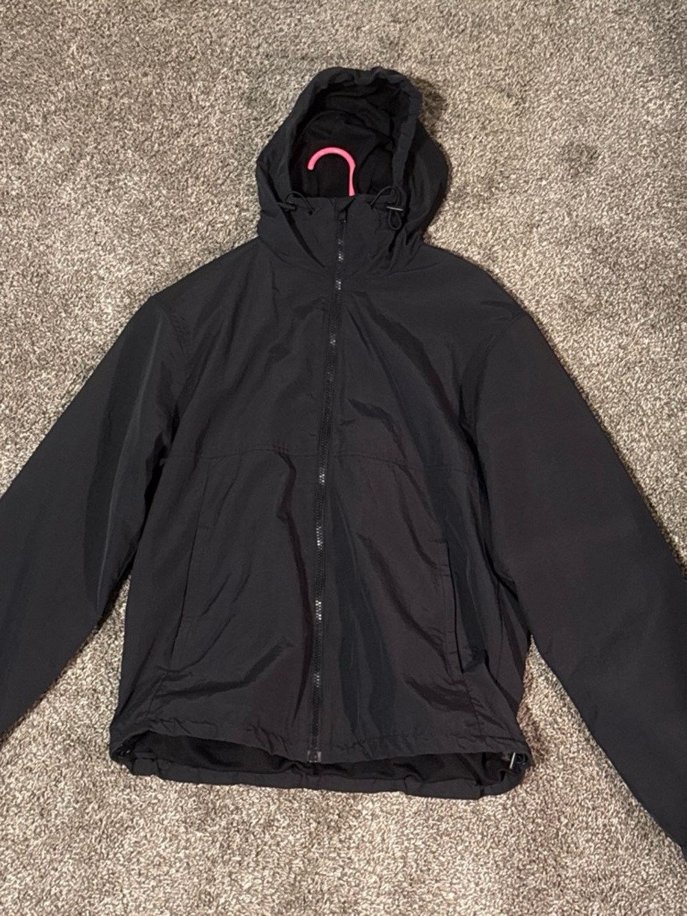 H&M Men's Black Zip-Up Hooded Jacket